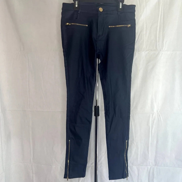 Lumiere Faux Leather Cosmetic Zippered Dressy Skinny Pants Zip Ankle Size Med - Picture 10 of 10